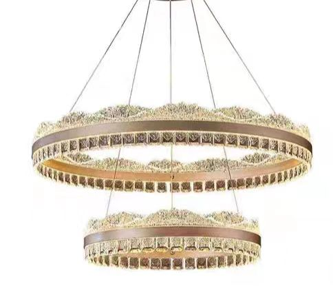 LED -csillár, Nivalis távirányítóval felfüggesztve, 126W, hideg/forró/semleges fény, instabil, állítható magasság, arany
