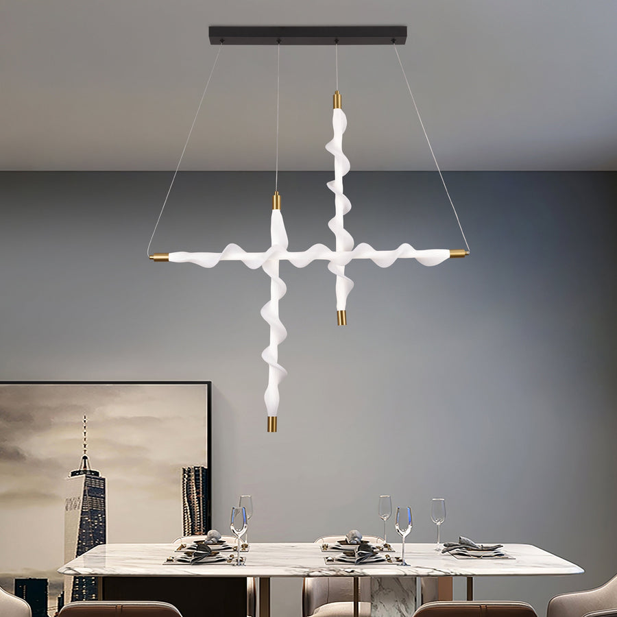 Függesztett akril LED csillár LT761/3GD, fény 3000/4000/6000K, fehér, állítható magasságú