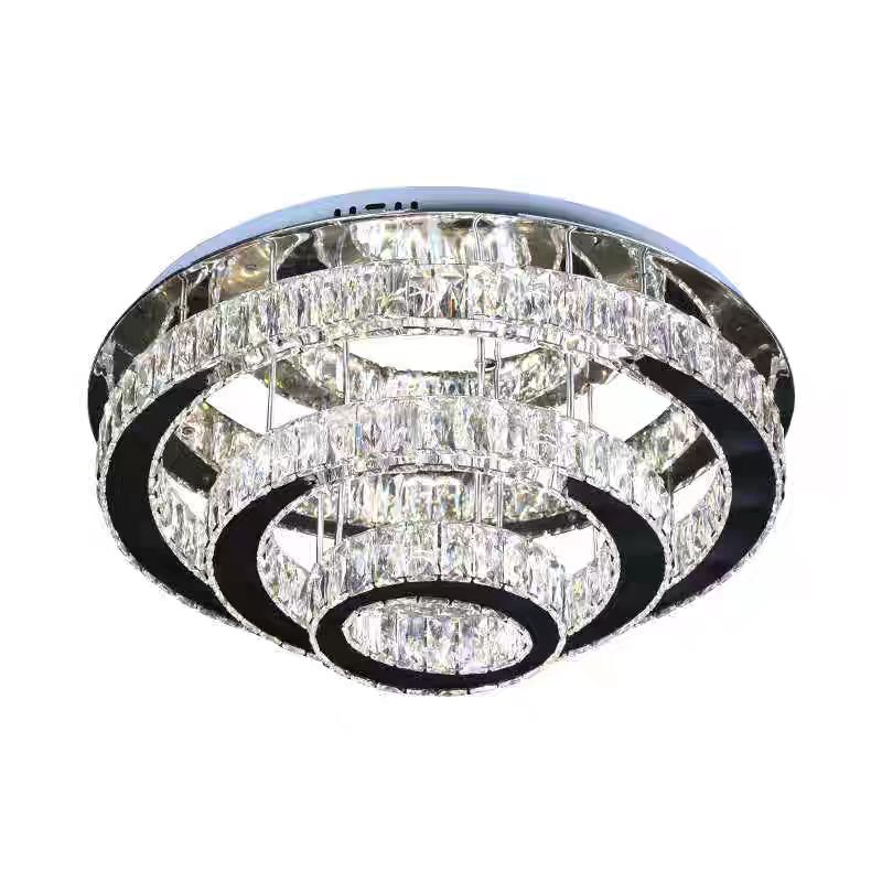 Crystal LED csillár LLC151/500CH, 64W, 3 elem, hideg/meleg/semleges fény, szabályozható, fényes króm