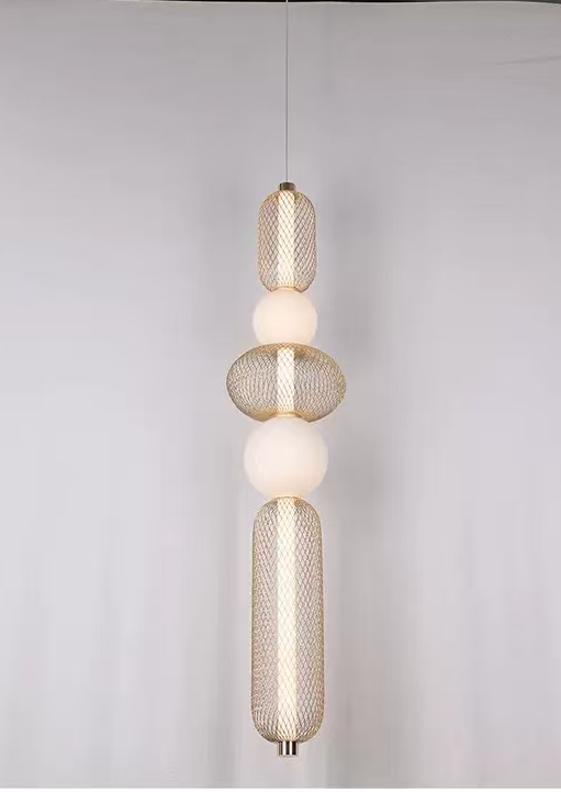 Függesztett LED csillár LM551/5GD, 28W, fény 3000/4000/6000K, arany, állítható magasság