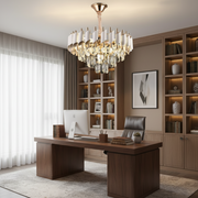 Candelabru Cristal VERSAILLES Nobile 5xE14, Diametru 40cm, Auriu Lucios si Alb Candelabre Cristal Default Title Alessandro Design
