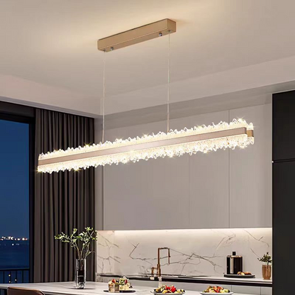 LED -csillár felfüggesztette a Renzo 92W távirányítót, hideg/forró/semleges fényt, instabil, állítható magasság, arany