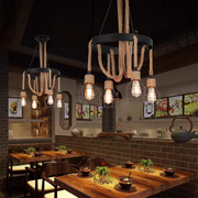 Kerékcsillár LV580/4BK, 4xE27, barna, fém és húr