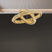 LED csillár LLC130/1CH, kristály és fém, 31 W, 1 kör, szabályozható, állítható magasságú, hideg/meleg/semleges fény, luxus világítás