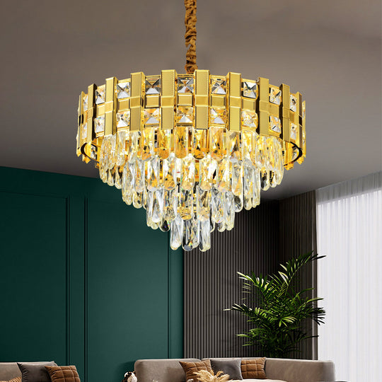 Kristály csillár BRAN Eleganza 8xE14, átmérő 50 cm, fényes arany, állítható magasságú kristálycsillárok alapértelmezett cím Alessandro Design