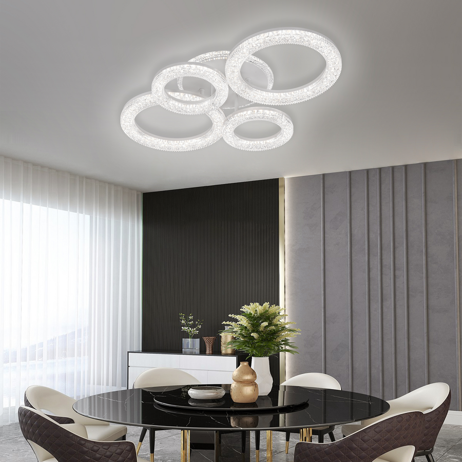 LED LED LED távirányítóval, 75W, 3000K/4000K/6000K, DILAL, FEHÉR, KRISTALS