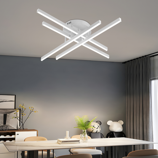 LED -csillár Gio távirányítóval, 43W, 4 elem, hideg/semleges fény/semleges, fehér, fehér