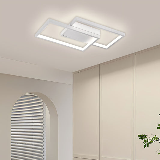 LED -csillár Landyn 62W távirányítóval, 2 négyzet, hideg/forró/semleges fény, fehér, fehér