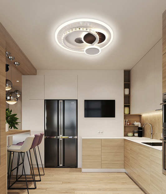 Heliox Crystal LED csillár, 43W, 4 kör, hideg/forró/semleges fény, fehér