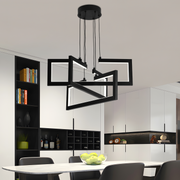 Lustra LED cu telecomanda ,Suspendata 73W, 3 Elemente, lumina Rece/Calda/Neutra, Dimabila, Inaltime Reglabila, Negru