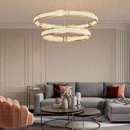 Crystal Chandelier, Magno Linderhof, 75W, 60 cm átmérőjű, hideg/forró/semleges fény, arany, állítható magasság