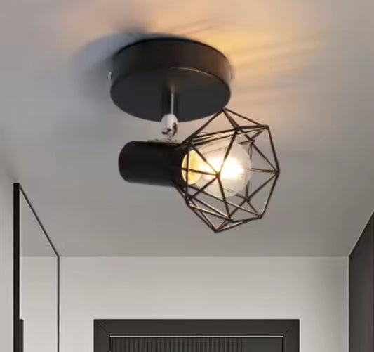 Csillár lámpaernyővel, GRACIE, LC365/1BK, gyémánt, 1XE14, fekete, fém