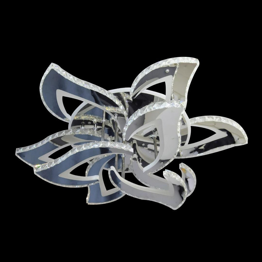 LED -vágy távirányítóval és Crystal Alejandro 154W, 9 virág, hideg/forró/semleges fény, instabil, fényes króm