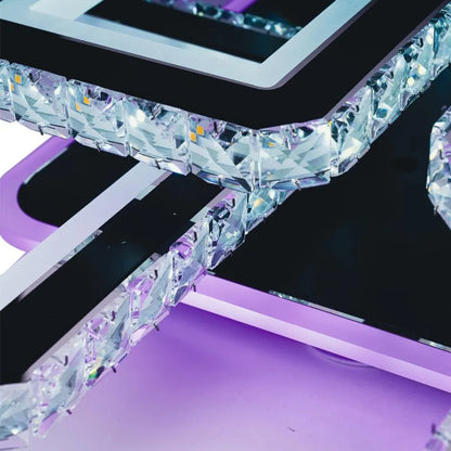 LED -csillár távirányítóval és Crystal Leila RGB 237W, 8 négyzet