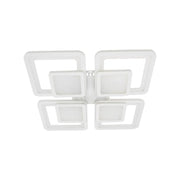 LED -csillár szezám távirányítóval 77W, 4 négyzet, hideg/forró/semleges fény, instabil, fehér