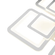 LED -csillár szezám távirányítóval 77W, 4 négyzet, hideg/forró/semleges fény, instabil, fehér