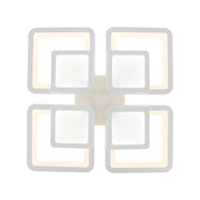 LED -csillár szezám távirányítóval 77W, 4 négyzet, hideg/forró/semleges fény, instabil, fehér