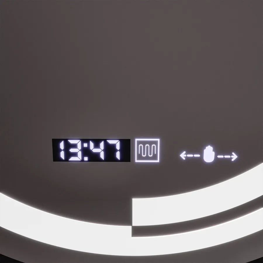 60 cm -es kerek LED -es tükör mozgásgátló érzékelő consuel marcellow dimable órás leolvasztási rendszer