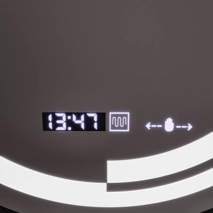 60 cm -es kerek LED -es tükör mozgásgátló érzékelő consuel marcellow dimable órás leolvasztási rendszer