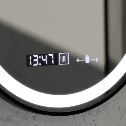 Mirror LED forduló 80 cm Celeste Majesté Noir MotionGlow Marcello Dimable Clock Precrosting System