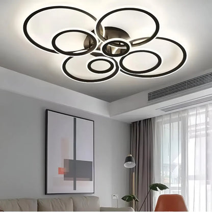 LED -csillár Betty 130W távirányítóval, 8 kör, hideg/forró/semleges fény, instabil, fekete