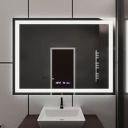Téglalap alakú LED -tükör, 100x75 cm, Verite MotionGlow Marcello, Szabályozási Rendszer, óra és hőmérő, dimálható