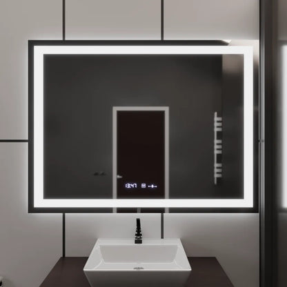 Mirror LED téglalap alakú 120x80cm vérité mozgásglow marcello, letiltási rendszer, óra és hőmérő, undon