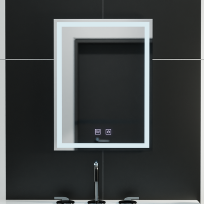 Tükör LED téglalap alakú 60x80cm érintéses NOx eltorzító rendszer