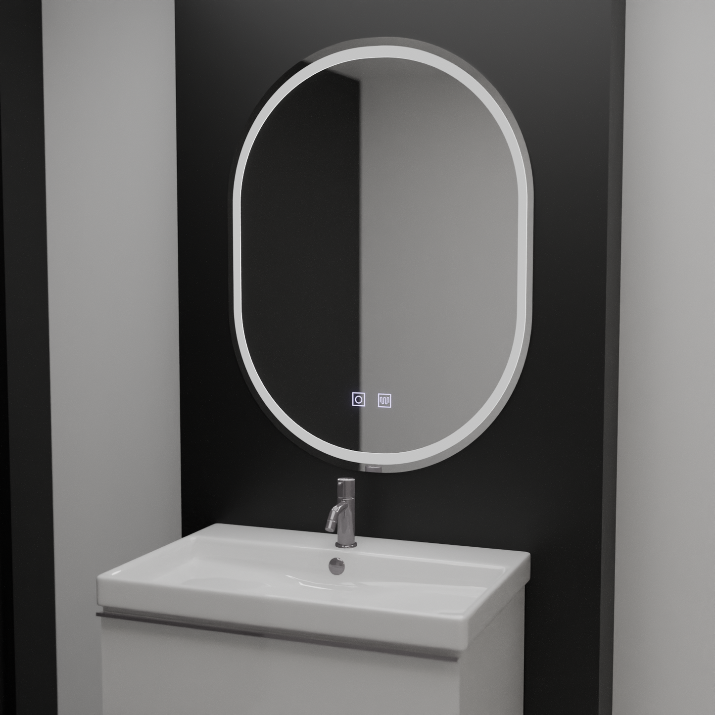Tükör LED ovális 50x100cm Velara érintő rendszer dimálva