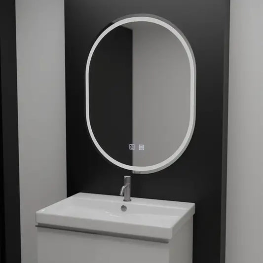 Ovális LED -tükör, 60x80cm, Velara Touch, Szabadságrendszer, Dimable
