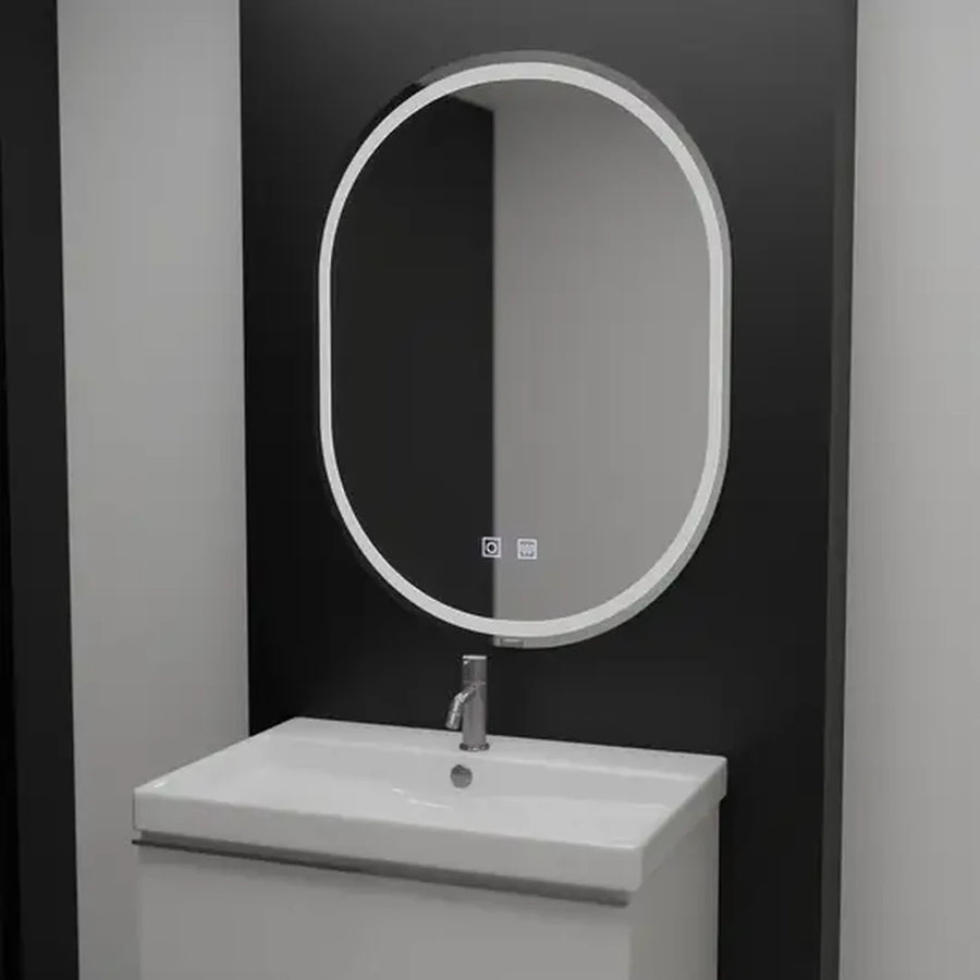 Ovális LED -tükör, 60x80cm, Velara Touch, Szabadságrendszer, Dimable