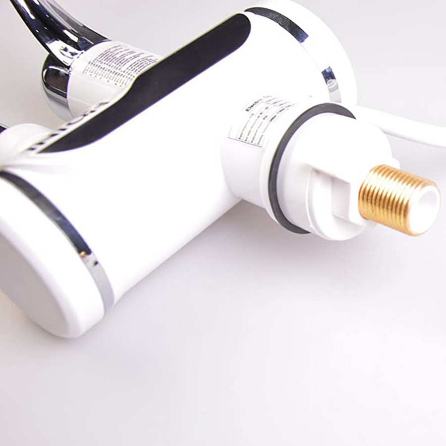 Elektromos csap azonnali vízmelegítéssel, LED-hőmérsékleti kijelző, vízszintes mosogatóval/káddal, 3000 W teljesítmény, forró víz 30 ° C-60 ° C, fehér, Z007XDT