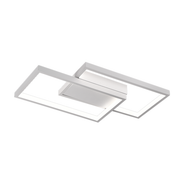 LED -csillár Landyn 62W távirányítóval, 2 négyzet, hideg/forró/semleges fény, fehér, fehér