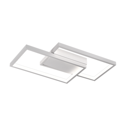 LED -csillár Landyn 62W távirányítóval, 2 négyzet, hideg/forró/semleges fény, fehér, fehér