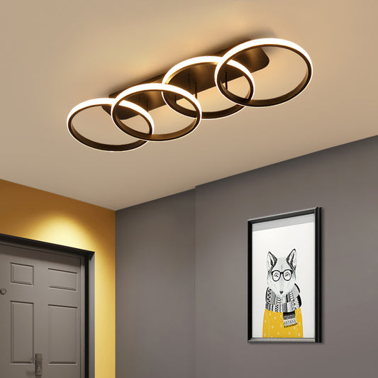 LED LED Elio 24W, 4 kör, lineáris, hideg/forró/semleges fény, fekete