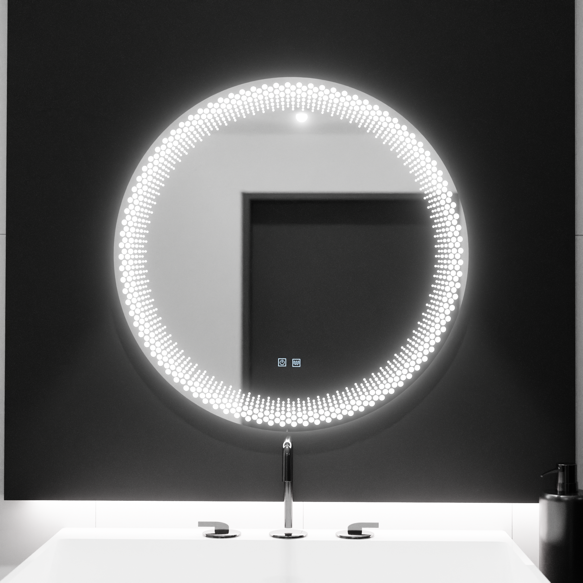 60 cm -es kerek LED -tükör - Stellaire Touch System ismeretlen letiltás
