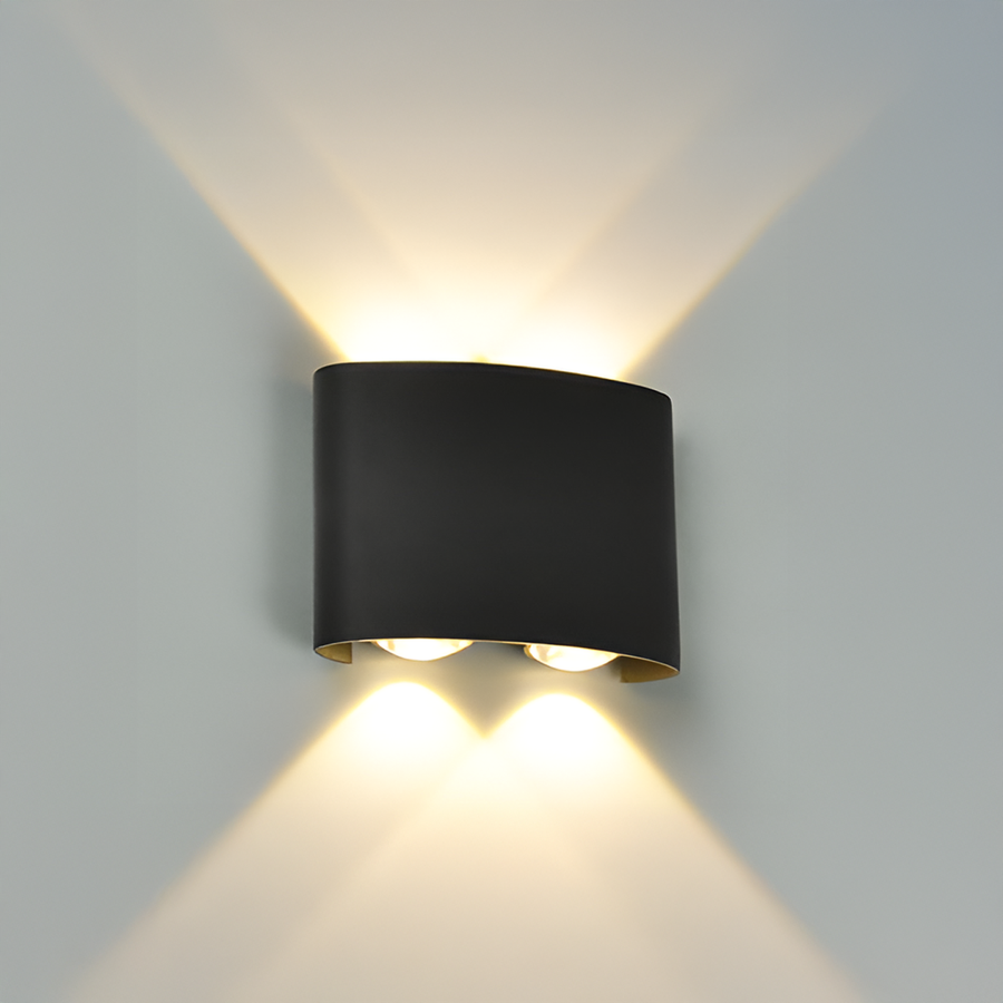 Fantasis A külső és a belső LED, 4 forrás x 1w, ip65, fém, fekete, 3000 ezer