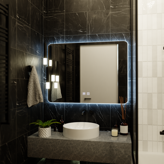 ARTEA Touch téglalap alakú LED tükör, 60x80 cm, páramentesítő rendszer, szabályozható, 6000K