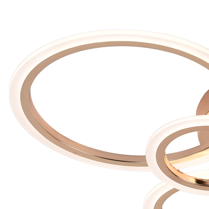 LED -csillár Betty 44W távirányítóval, 4 kör, hideg/forró/semleges fény, zsíros, fényes arany