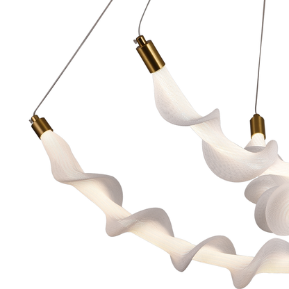 Függesztett akril LED csillár LT760/3GD, 28W, meleg/semleges/hideg fény 3000/4000/6000K, fehér, állítható magasságú, fém és akril