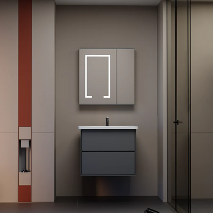 Santorini fürdőszoba bútorkészlet, 60x50 cm, 2 darab, szürke és fehér