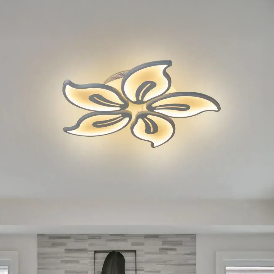 LED -csillár Jasmine 73W távirányítóval, 5 szirom, hideg/forró/semleges fény, instabil, fehér