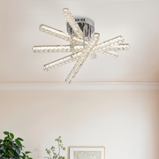 LED -csillár Luella 64W távirányítóval, lineáris, hideg/forró/semleges fény, instabil, ezüst