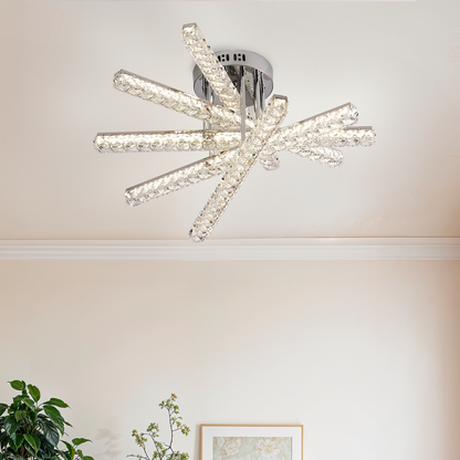 LED -csillár Luella 64W távirányítóval, lineáris, hideg/forró/semleges fény, instabil, ezüst