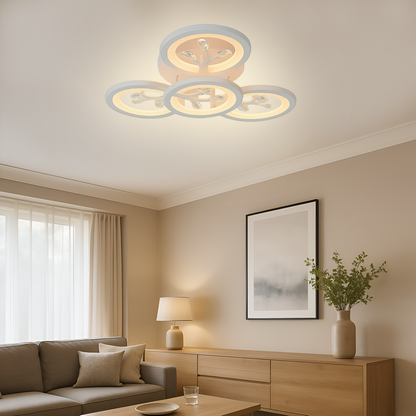 LED -csillár távirányítóval és Daisy 49W Crystal, 4 elem, hideg/forró/semleges fény, instabil, fehér