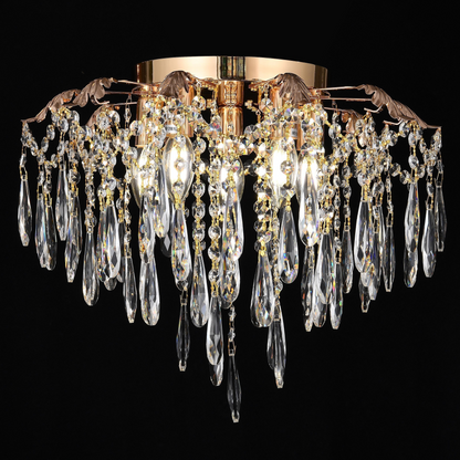 Crystal Chandelier fiamma, 6x E14, 45 cm átmérőjű, arany