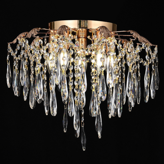 Crystal Chandelier fiamma, 6x E14, 45 cm átmérőjű, arany