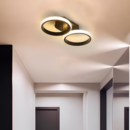 LED LED Celio, 16W, 2 kör, hideg/forró/semleges fény, fekete