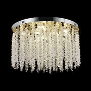Crystal LED csillár LLC215/400WH kerek, 22W, hideg/meleg/semleges fény, kristály, arany