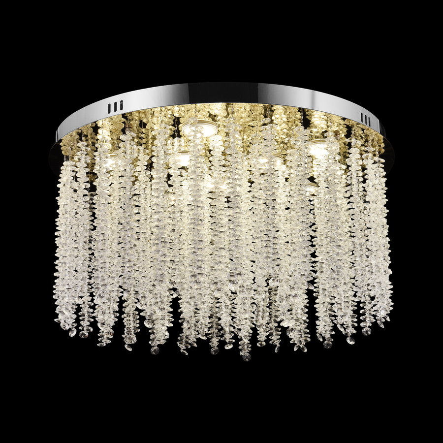 Crystal LED csillár LLC215/400WH kerek, 22W, hideg/meleg/semleges fény, kristály, arany